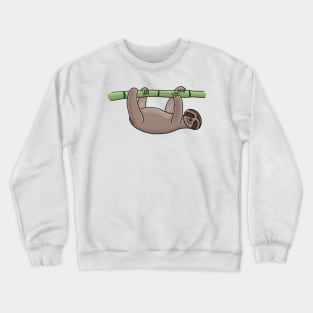 Cute hanging sloth cartoon illustration Crewneck Sweatshirt